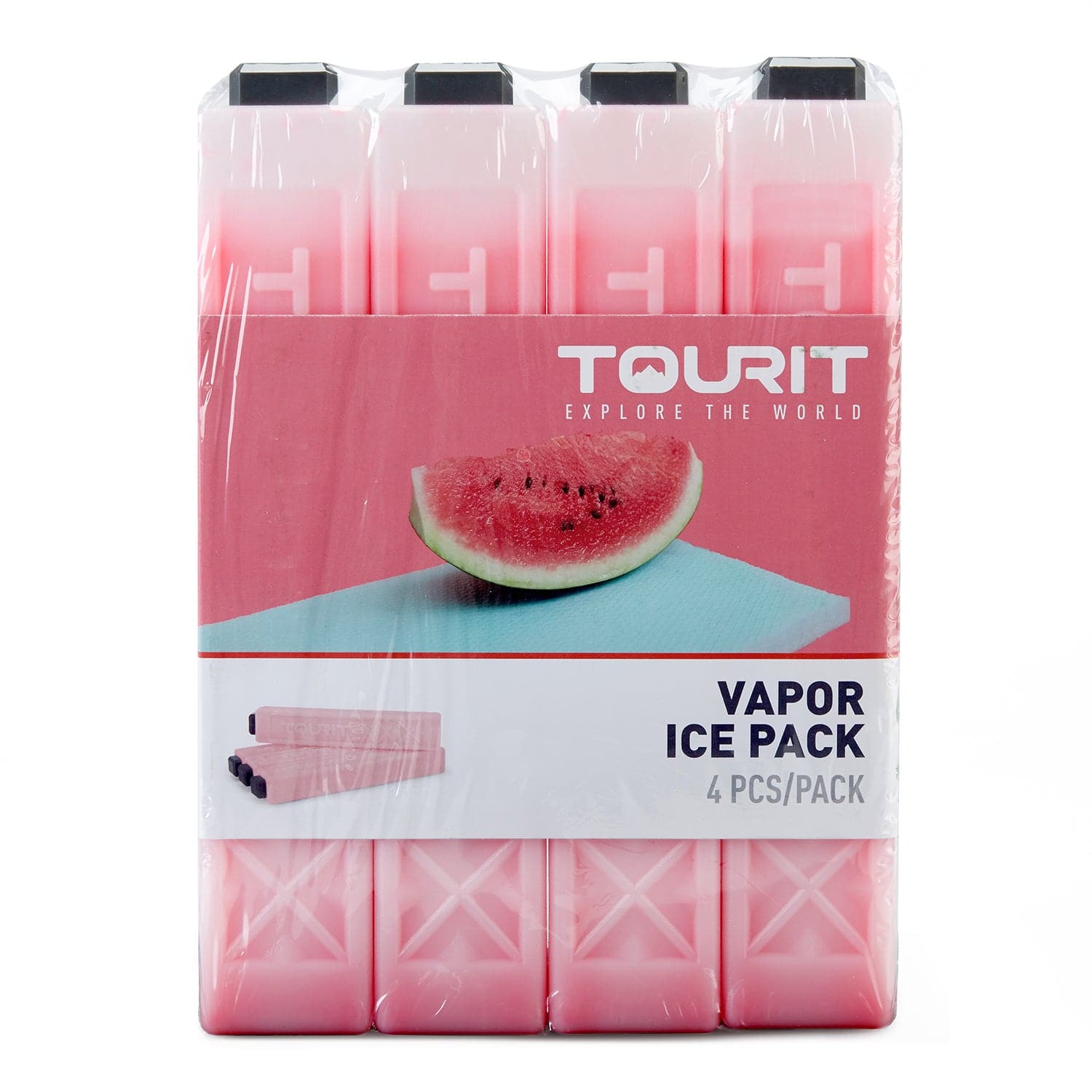 TOURIT 4 Pack Reusable Ice Packs for Coolers Long Lasting Cooler Ice Packs for Cooler Bag, Lunch Bags/Box, Cooler Backpacks, Knee Injuries, Back Pain Relief, Blue