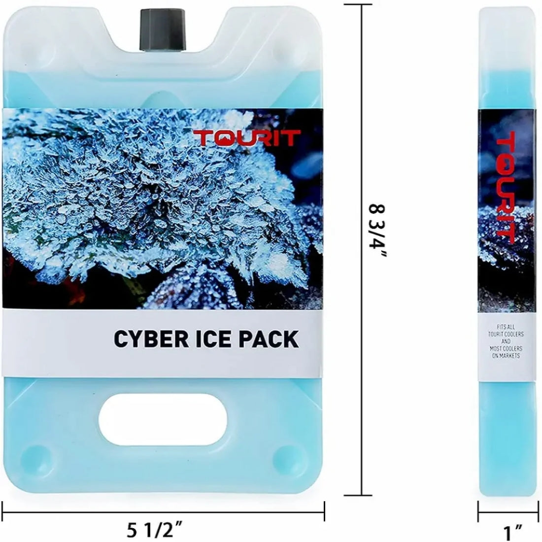 TOURIT Reusable Ice Packs for Coolers, Lunch Bags/Box, Cooler Backpacks, Long Lasting Cooler Ice Packs for Camping, Beach, Picnics, Fishing, Hard Shell, 1 Pack-Blue