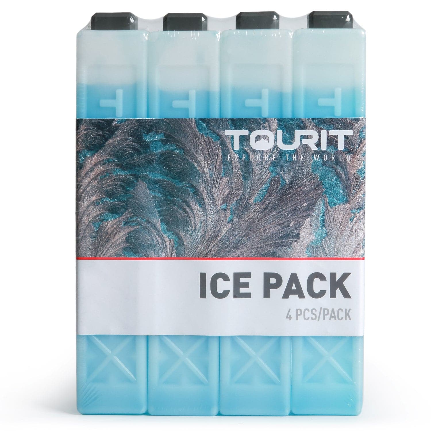 TOURIT 4 Pack Reusable Ice Packs for Coolers Long Lasting Cooler Ice Packs for Cooler Bag, Lunch Bags/Box, Cooler Backpacks, Knee Injuries, Back Pain Relief, Blue